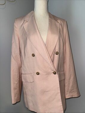 Women’s Double-Breasted Pink Blazer Jacket